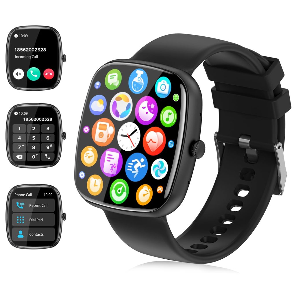 Smart Watch for Men Women Compatible with iPhone Samsung Android Phone 1.69 inch Full Touch Screen IP68 Waterproof Bluetooh Fitness Tracker Heart Rate / Sleep Monitor,&nbsp;Black