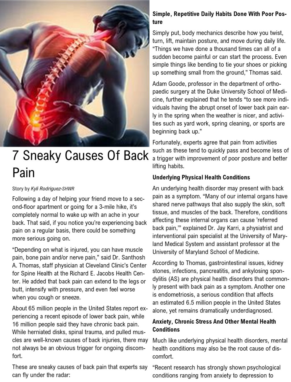 7 Sneaky Causes Of Back&nbsp;Pain